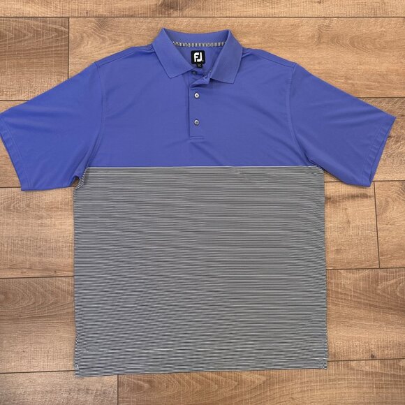Foot Joy | XL Short Sleeve Golf Polo Shirt Striped Performance Stretch Athletic - Picture 1 of 9